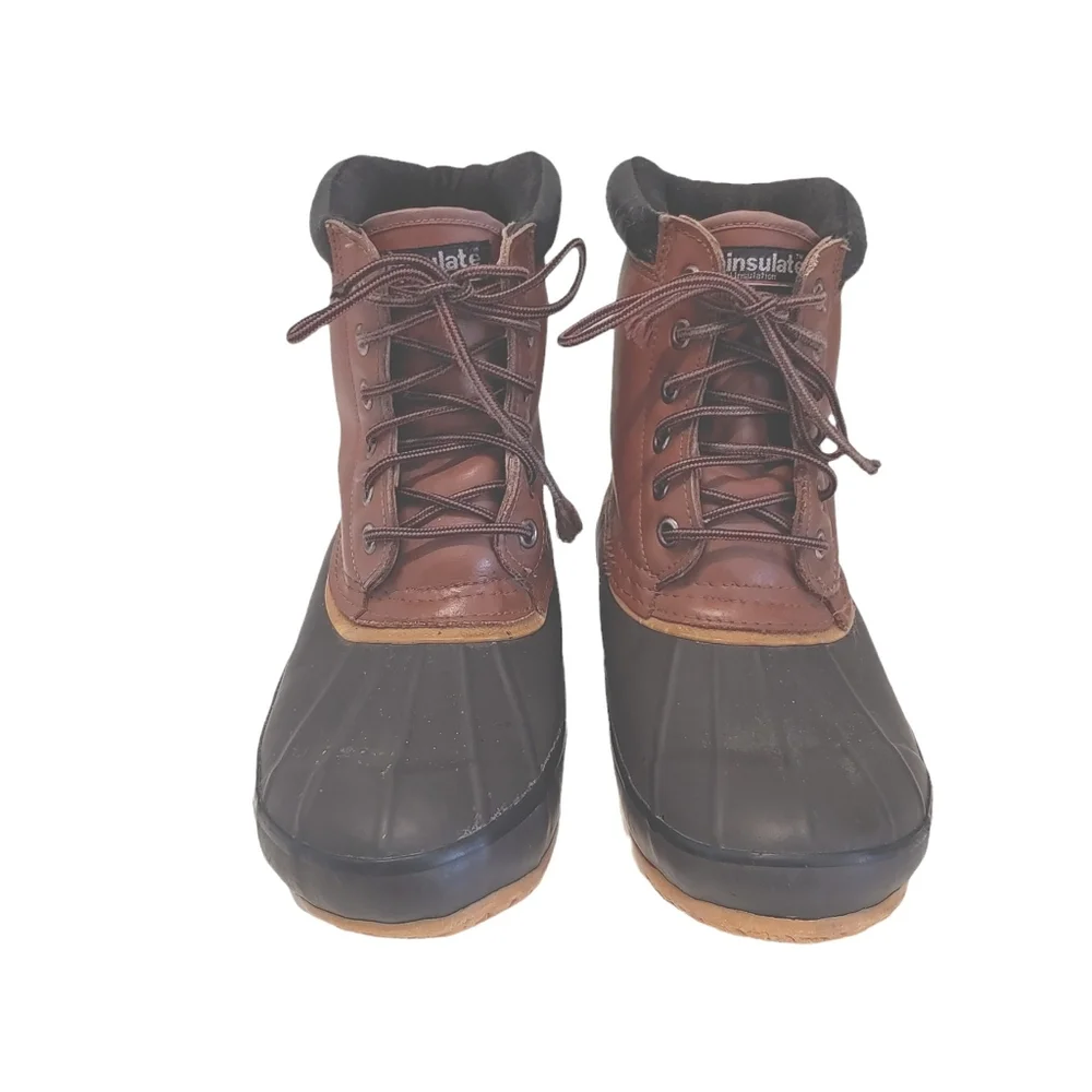 Northwest Territory Thinsulate Leather duck waterproof brown boots shoes size 9